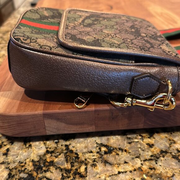 GUCCI X PALACE GG P Canvas Monogram Web Camouflage Flap Messenger (Unisex) - Picture 9 of 13